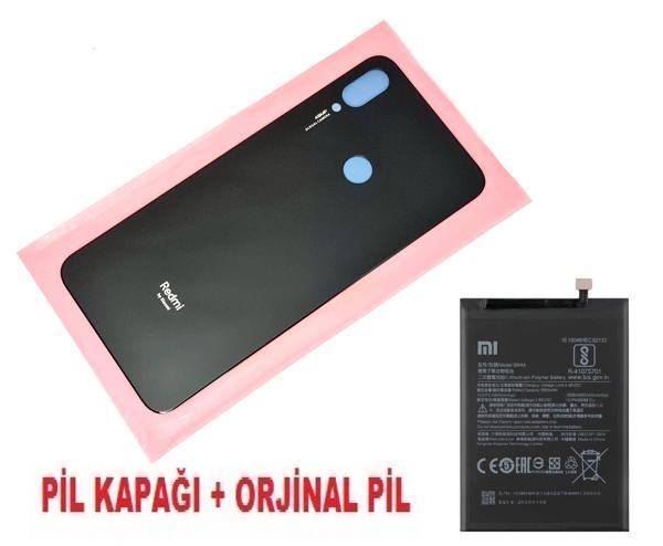 Tkgz Xiaomi Redmi NOTE 7 Arka Pil Batarya Kapağı + PİL (CAM) SİYAH - Image 1