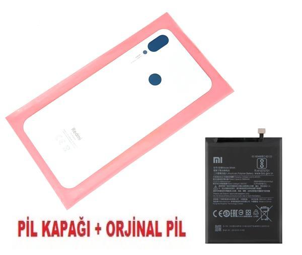 Tkgz Xiaomi Redmi NOTE 7 Arka Pil Batarya Kapağı + PİL (CAM) BEYAZ - Image 1