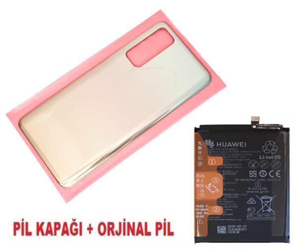Tkgz Huawei Uyumlu P Smart 2021 Arka Pil Batarya Kapağı + PİL GOLD - Image 1