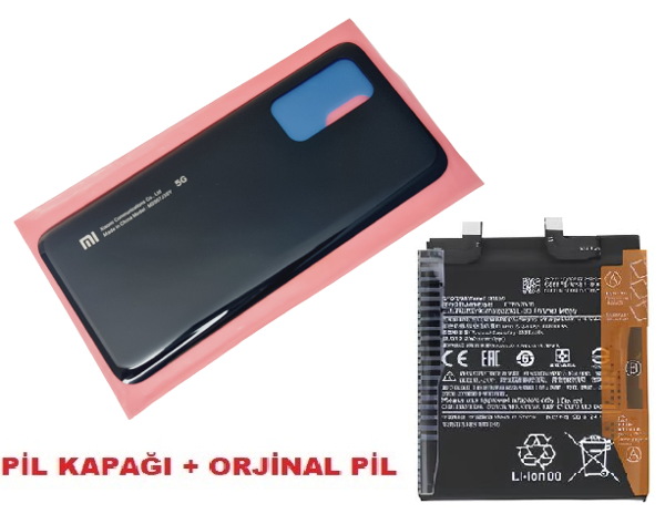 Tkgz Xiaomi Mi 10T Mİ 10T Pro Arka Pil Batarya Kapağı + PİL (CAM) SİYAH - Image 1