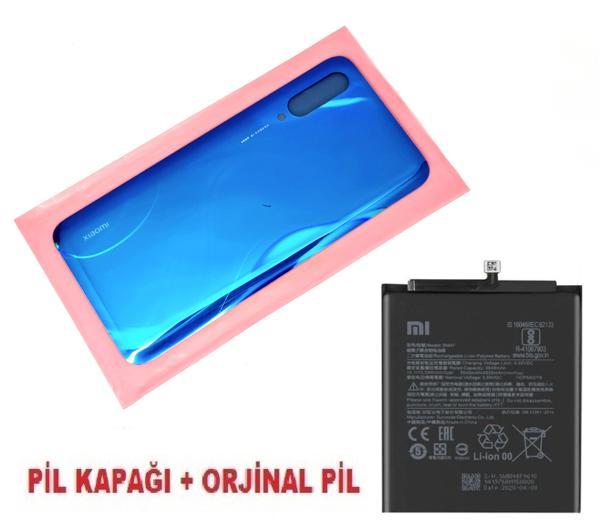 Tkgz Xiaomi Mi 9 LİTE Arka Kapak Batarya Pil Kapağı + PİL (CAM) MAVİ - Image 1
