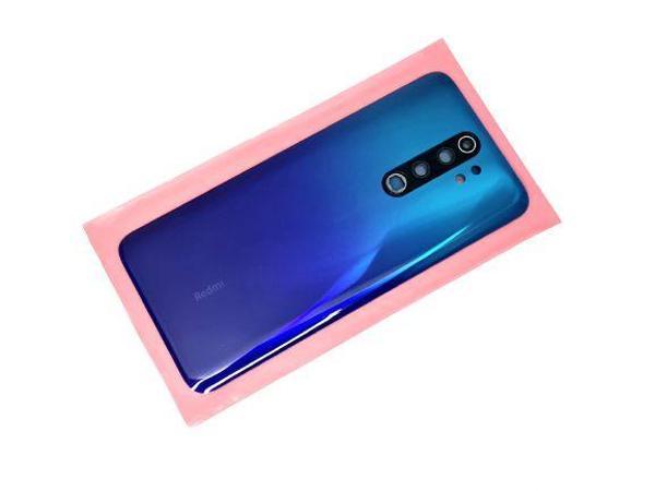 Tkgz Xiaomi Redmi NOTE 8 PRO Arka pil Batarya Kapağı (Cam Lensli) Mavi - Image 1