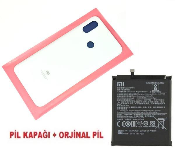 Xiaomi Mi 8 Arka Kapak Batarya Pil Kapağı + PİL (CAM) BEYAZ - Image 1