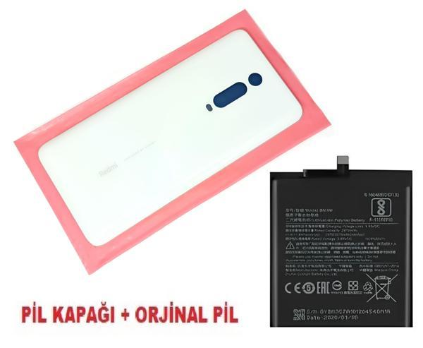 Tkgz Xiaomi Mi 9T Pro Arka Pil Batarya Kapağı + PİL (CAM) BEYAZ - Image 1