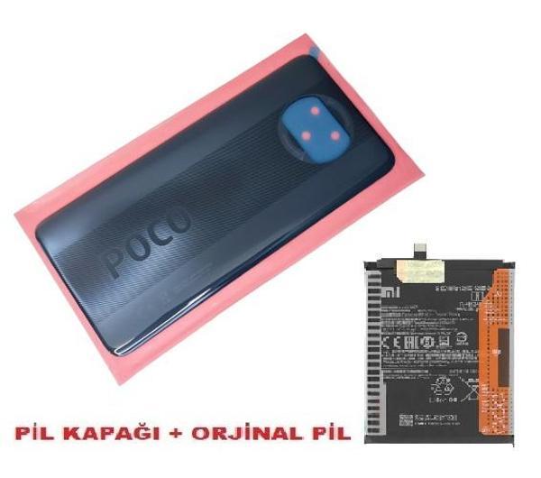 Xiaomi POCO X3 / Poco X3 NFC Arka Kapak Batarya Pil Kapağı + PİL (CAM) SİYAH - Image 1