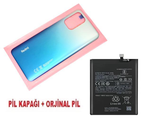 Tkgz Xiaomi Redmi NOTE 10 (4G) Arka Pil Batarya Kapağı + PİL MAVİ - Image 1