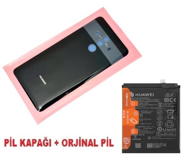 Tkgz Huawei Uyumlu MATE 10 Pro Arka Pil Batarya Kapağı + PİL (CAM) SİYAH - Image 1