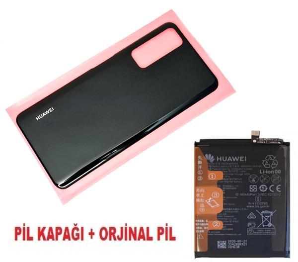Tkgz Huawei Uyumlu P Smart 2021 Arka Pil Batarya Kapağı + PİL SİYAH - Image 1