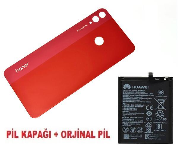 Tkgz Honor 8X Arka Pil Batarya Kapağı + PİL KIRMIZI - Image 1
