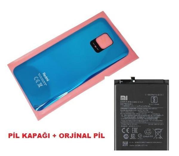 Xiaomi Redmi NOTE 9 PRO Arka Kapak Batarya Kapağı + PİL (CAM) MAVİ - Image 1