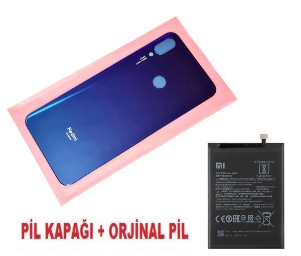 Xiaomi Redmi NOTE 7 Arka Pil Batarya Kapağı + PİL (CAM) MAVİ - Image 1