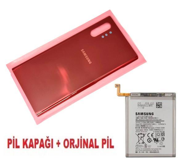 Samsung Galaxy NOTE 10 PLUS Arka Pil Batarya Kapağı + PİL (CAM) KIRMIZI - Image 1