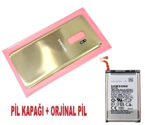 Samsung Galaxy S9 PLUS Arka Pil Batarya Kapağı + PİL (CAM) GOLD - Image 1