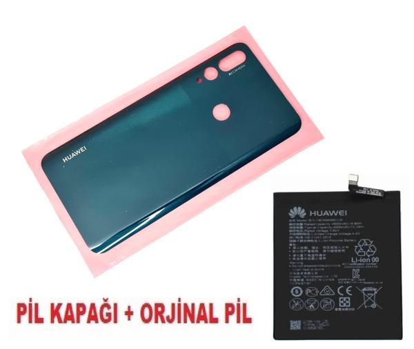 Tkgz Huawei Uyumlu Y9 Prime 2019 Arka Pil Batarya Kapağı + PİL YEŞİL - Image 1