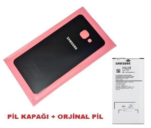 Tkgz Samsung Galaxy A5 2016 (A510) Arka Kapak Batarya Kapağı + PİL (CAM) SİYAH - Image 1