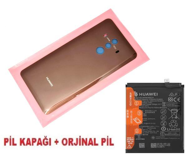Tkgz Huawei Uyumlu MATE 10 Pro Arka Pil Batarya Kapağı + PİL (CAM) GOLD - Image 1