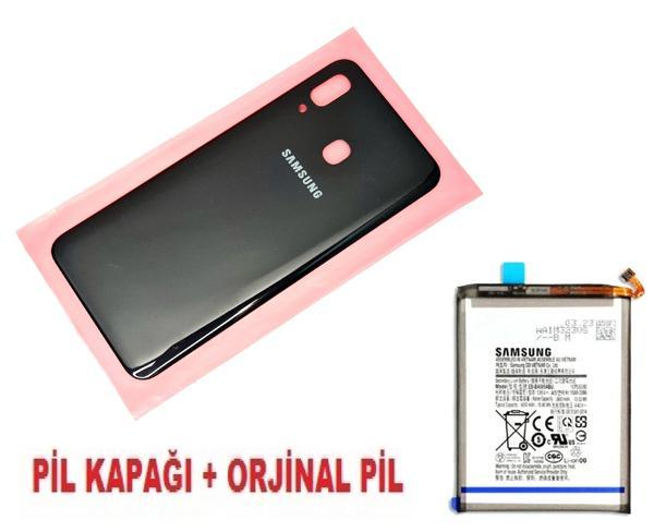 Tkgz Samsung Galaxy A20 A205 Arka Pil Batarya Kapağı + PİL SİYAH - Image 1