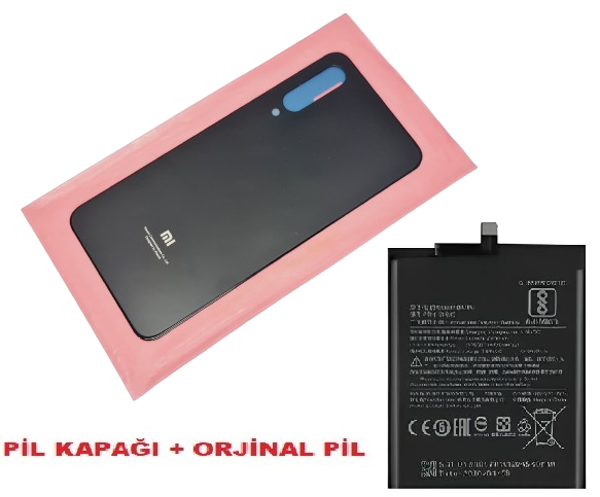 Tkgz Xiaomi Mİ 9SE Arka Pil Batarya Kapağı + PİL (CAM) SİYAH - Image 1
