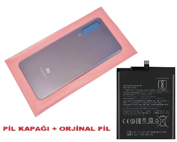 Tkgz Xiaomi Mİ 9SE Arka Pil Batarya Kapağı + PİL (CAM) MOR - Image 1
