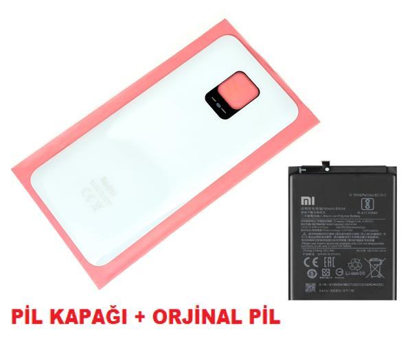 Tkgz Xiaomi Redmi NOTE 9 PRO Arka Kapak Batarya Kapağı + PİL (CAM) BEYAZ - Image 1