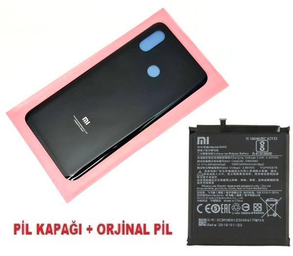 Xiaomi Mi 8 Arka Kapak Batarya Pil Kapağı + PİL (CAM) SİYAH - Image 1