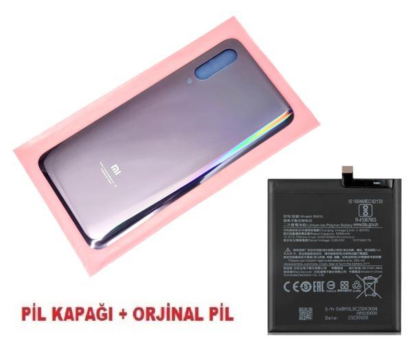 Xiaomi Mi 9 Arka Kapak Batarya Pil Kapağı + PİL (CAM) MOR - Image 1