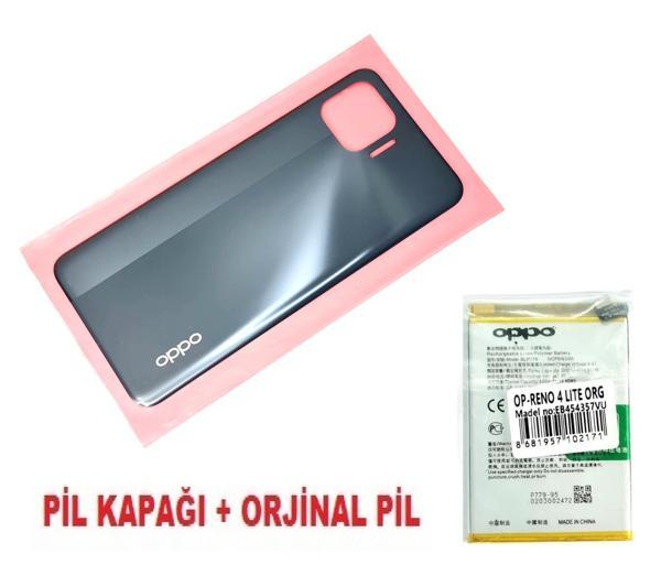 Tkgz Oppo Reno 4 Lite Arka Kapak Batarya Pil Kapağı + PİL SİYAH - Image 1