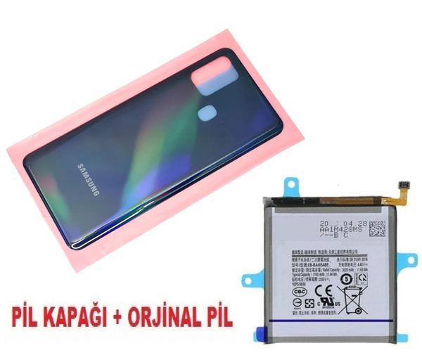Tkgz Samsung Galaxy A21S A217 Arka Pil Batarya Kapağı + PİL SİYAH - Image 1