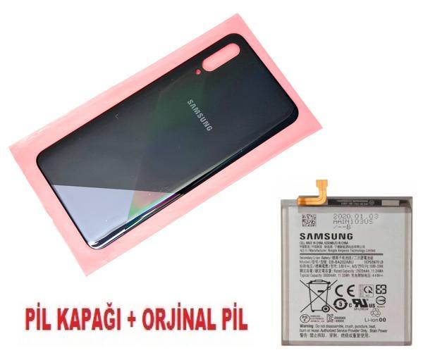 Tkgz Samsung Galaxy A30S A307 Arka Pil Batarya Kapağı + PİL SİYAH - Image 1