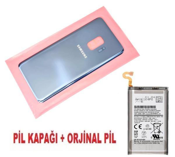 Tkgz Samsung Galaxy S9 Arka Pil Batarya Kapağı + PİL (CAM) MAVİ - Image 1