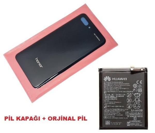Tkgz Honor 10 Arka Pil Batarya Kapağı + PİL (CAM) SİYAH - Image 1