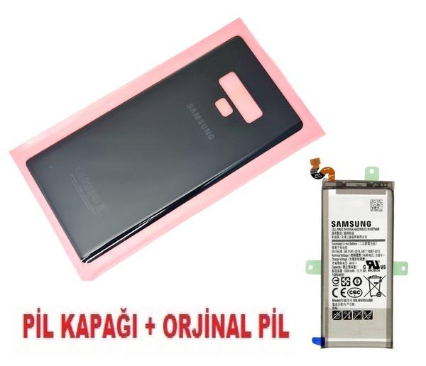 Samsung Galaxy NOTE 9 Arka Pil Batarya Kapağı + PİL (CAM) SİYAH - Image 1