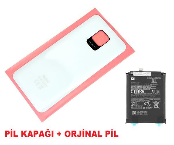 Tkgz Xiaomi Redmi NOTE 9S Arka Kapak Batarya Kapağı + PİL (CAM) BEYAZ - Image 1