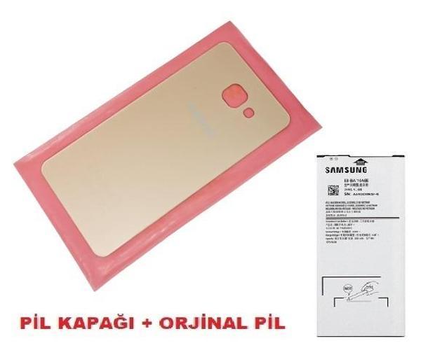 Tkgz Samsung Galaxy A3 2016 (A310) Arka Kapak Batarya Kapağı + PİL (CAM) GOLD - Image 1