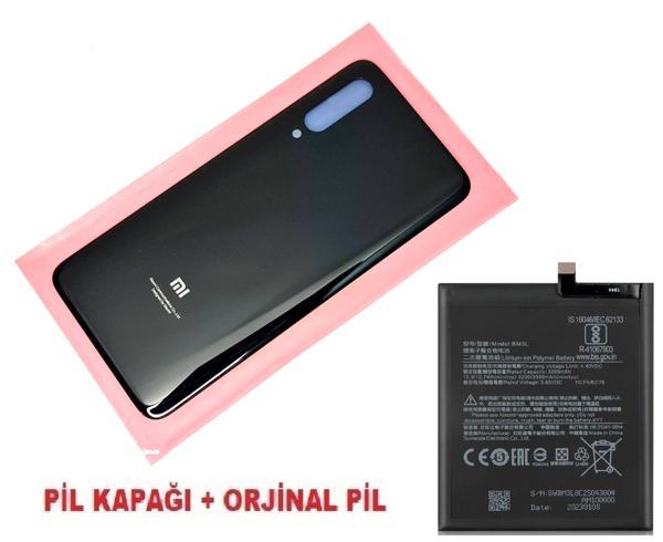 Xiaomi Mi 9 Arka Kapak Batarya Pil Kapağı + PİL (CAM) SİYAH - Image 1