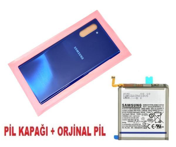 Samsung Galaxy NOTE 10 Arka Pil Batarya Kapağı + PİL (CAM) MAVİ - Image 1