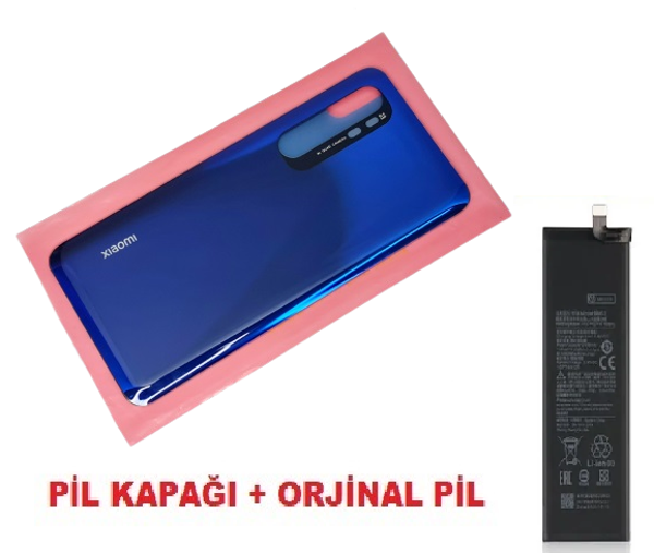 Tkgz Xiaomi Mi Note 10 Lite Arka Kapak Batarya Pil Kapağı + PİL (CAM) MAVİ - Image 1