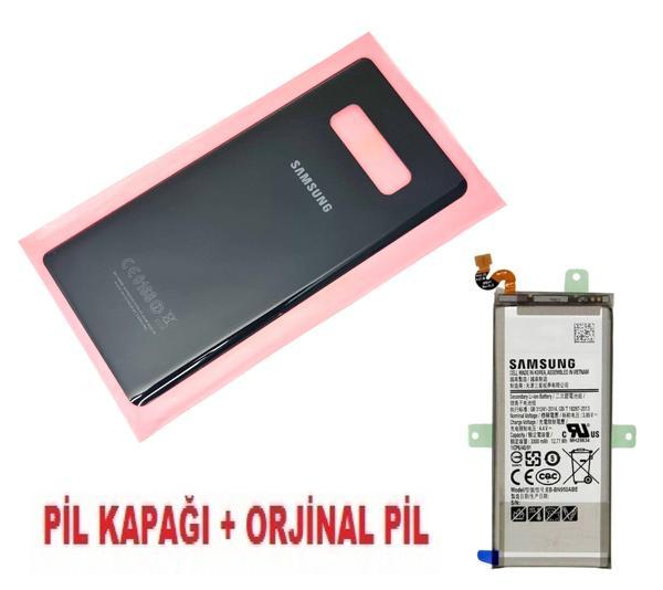 Samsung Galaxy NOTE 8 Arka Pil Batarya Kapağı + PİL (CAM) SİYAH - Image 1