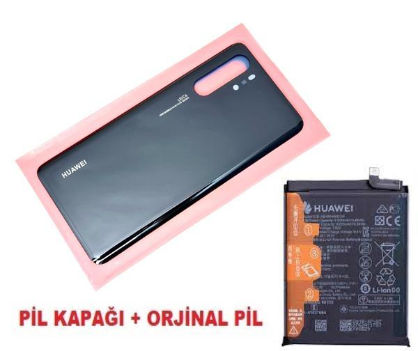 Tkgz Huawei Uyumlu P30 PRO Arka Kapak Batarya Pil Kapağı + PİL (CAM) SİYAH - Image 1