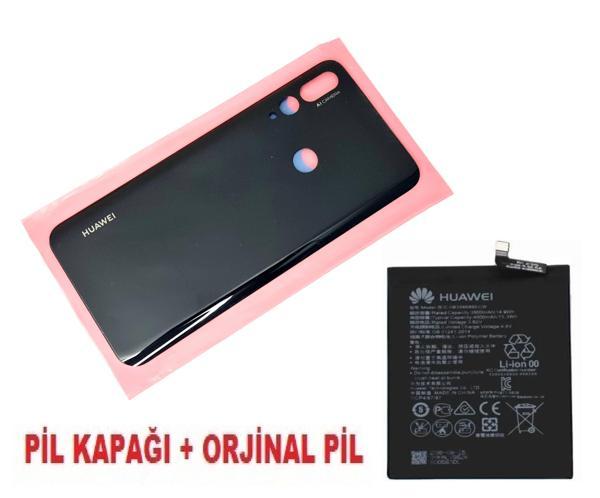 Tkgz Huawei Uyumlu Y9 Prime 2019 Arka Pil Batarya Kapağı + PİL SİYAH - Image 1