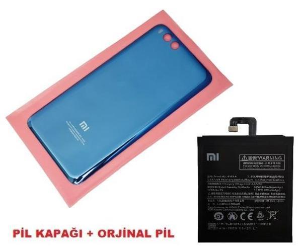 Tkgz Xiaomi Mi Note 3 Arka Kapak Batarya Pil Kapağı + PİL (CAM) MAVİ - Image 1