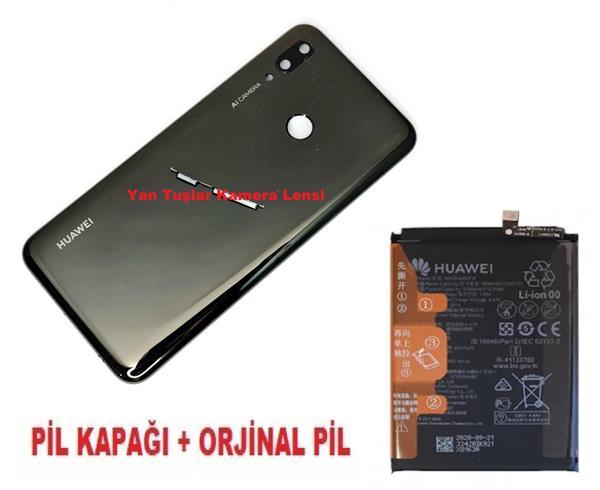 Tkgz Huawei Uyumlu P Smart 2019 Kasa Arka Pil Kapağı + PİL SİYAH - Image 1