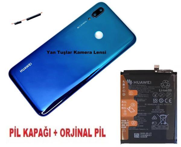 Tkgz Huawei Uyumlu P Smart 2019 Kasa Arka Pil Kapağı + PİL MAVİ - Image 1