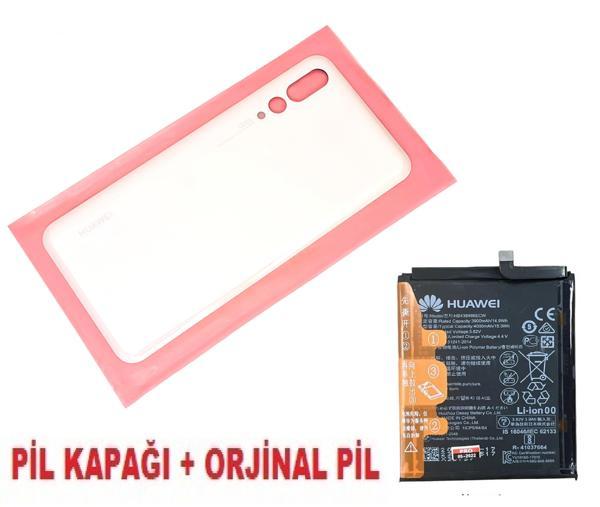 Tkgz Huawei Uyumlu P20 PRO Arka Pil Batarya Kapağı + PİL (CAM) PEMBE - Image 1