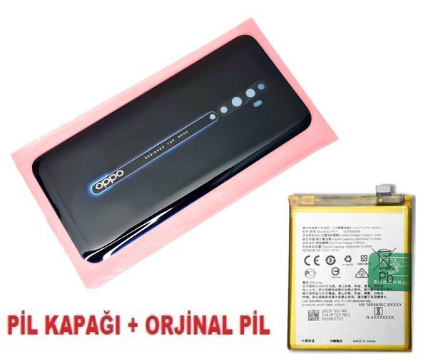 Tkgz Oppo Reno 2Z Arka Pil Batarya Kapağı + PİL (CAM) SİYAH - Image 1