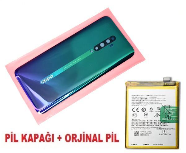 Tkgz Oppo Reno 2Z Arka Pil Batarya Kapağı + PİL (CAM) MAVİ - Image 1