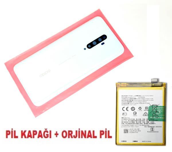 Tkgz Oppo Reno 2Z Arka Pil Batarya Kapağı + PİL (CAM) BEYAZ - Image 1