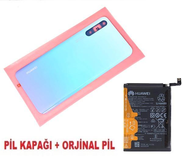 Tkgz Huawei Uyumlu P Smart S Arka Pil Batarya Kapağı + PİL MAVİ - Image 1