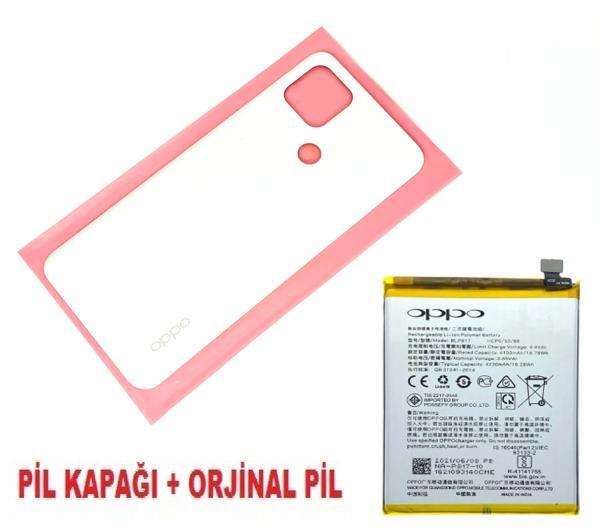 Tkgz Oppo A15 A15S Arka Kapak Batarya Pil Kapağı + PİL BEYAZ - Image 1