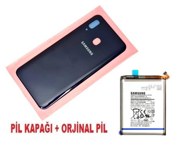 Tkgz Samsung Galaxy A20 A205 Arka Pil Batarya Kapağı + PİL LACİVERT - Image 1